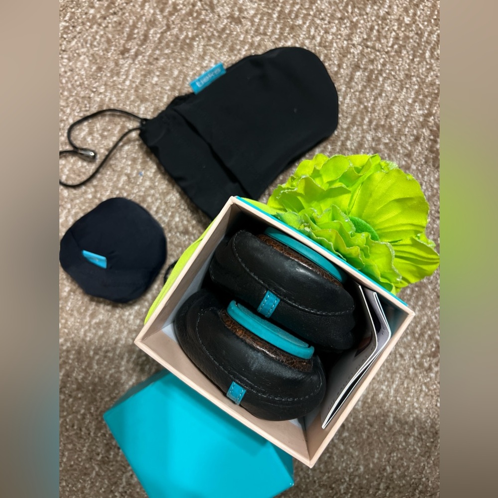 Tieks matte black flats